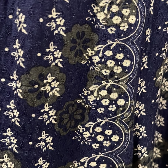 Urban outfitters UO navy blue and olive green print romper Capri wide leg M☀️ - Picture 5 of 8